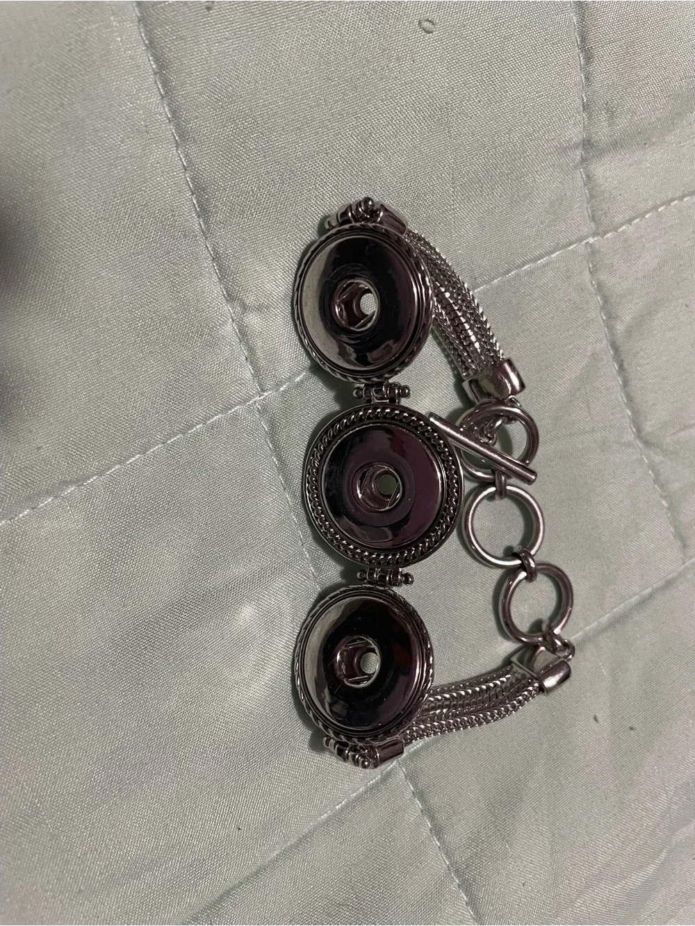 Silver-Tone Snap Button Bracelet - Women Jewelry